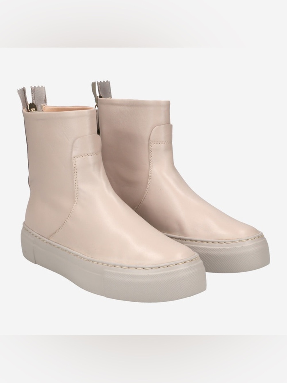 Agl Cream Leather Platform Ankle Boot - Picture 3 of 6